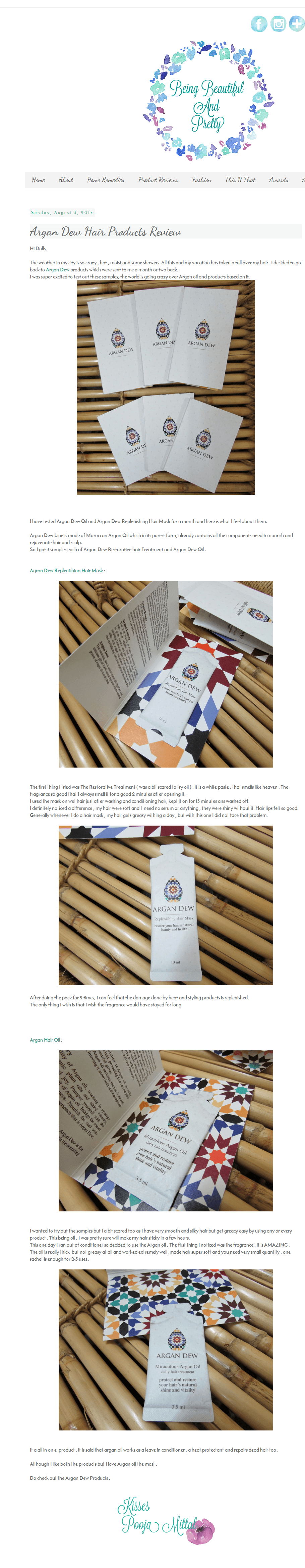 Argan Dew Hair Products Review