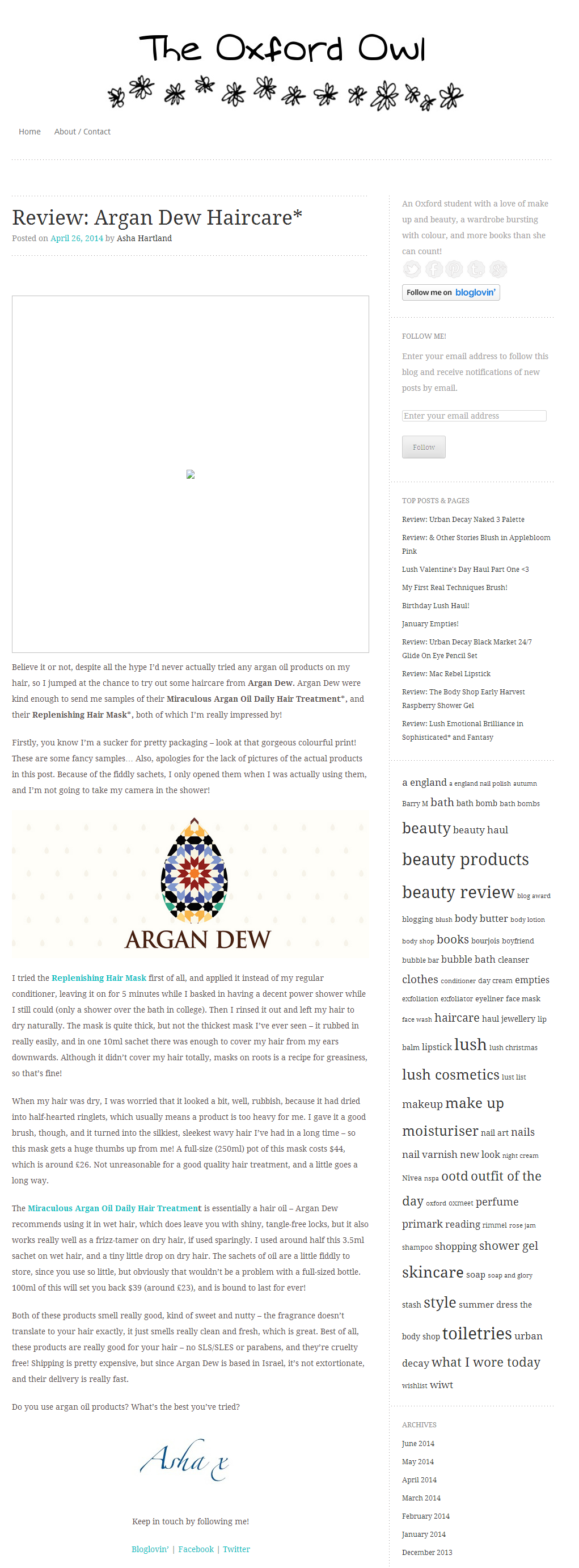 Review: Argan Dew Hair Mask & Oil