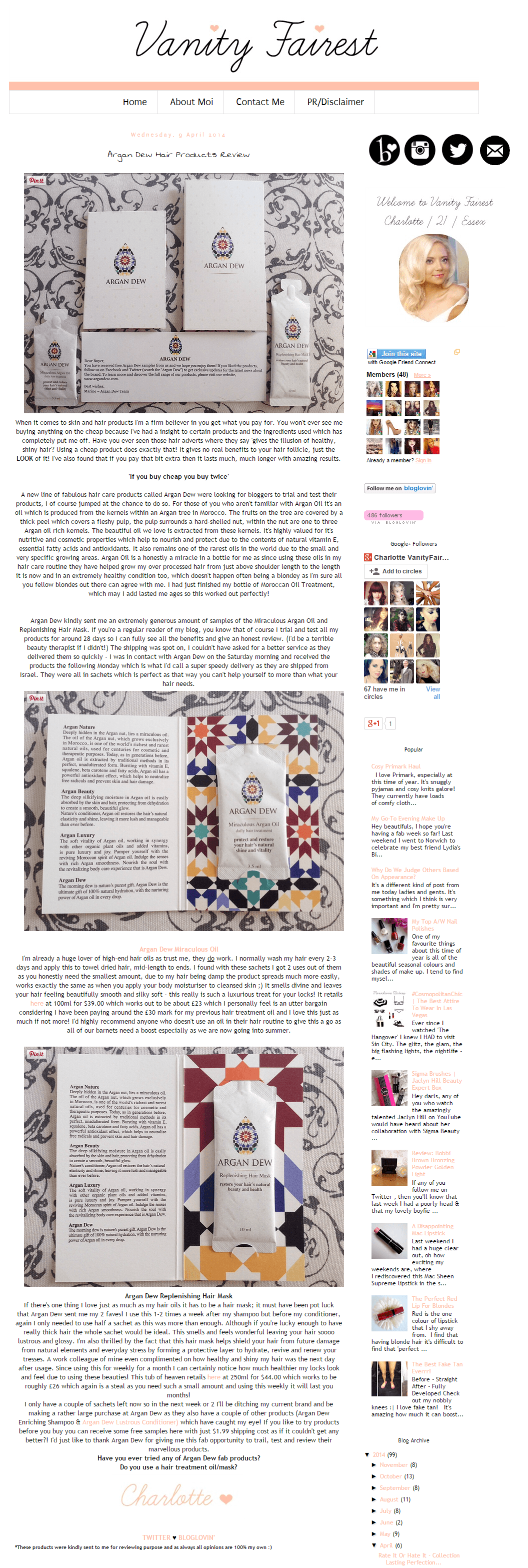 Review: Argan Dew Miraculous Argan Oil & Replenishing Hair Mask